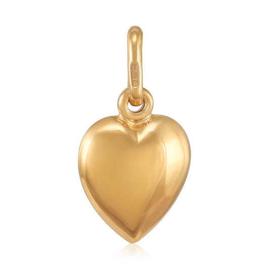 9ct Yellow Gold Puff Heart Pendant - FJewellery