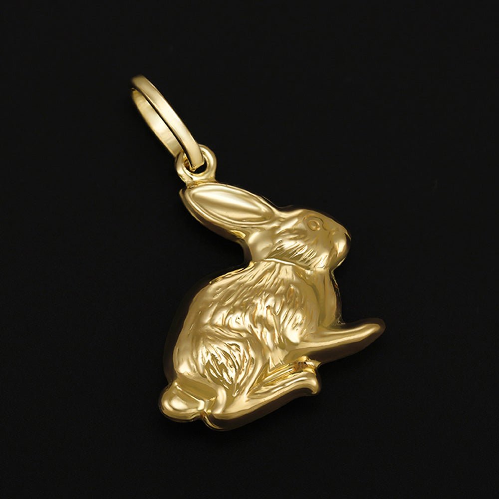 9ct Yellow Gold Rabbit Pendant - FJewellery