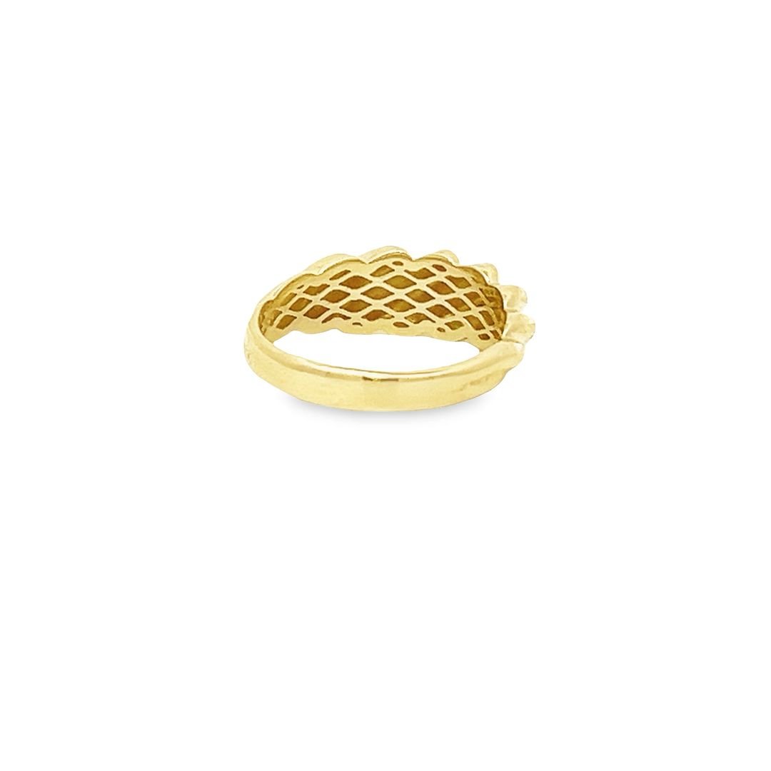 9ct Yellow Gold Rope Ladies Hollow Ring DSHR0697- - FJewellery