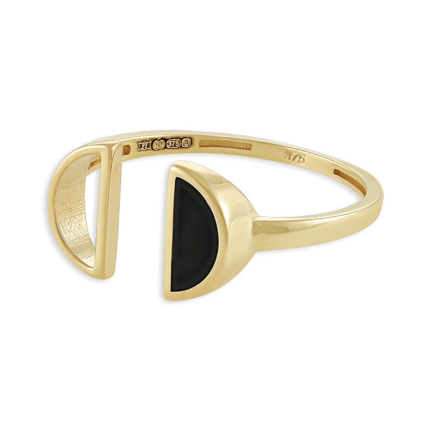 9ct Yellow Gold Semi Circle Ring RN9005 - FJewellery