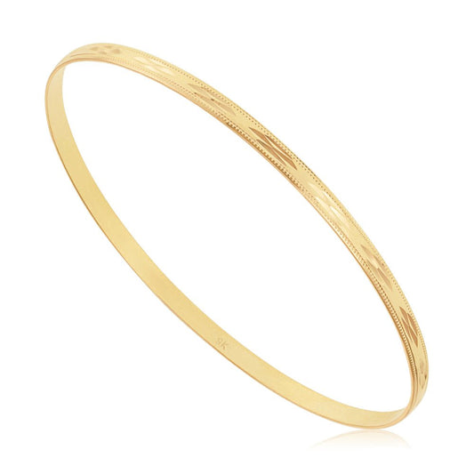 9ct Yellow Gold Slave Bangle 3mm - FJewellery