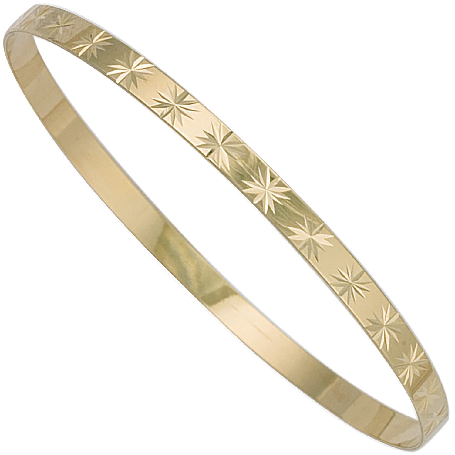9ct Yellow Gold Slave Bangle 4mm - FJewellery