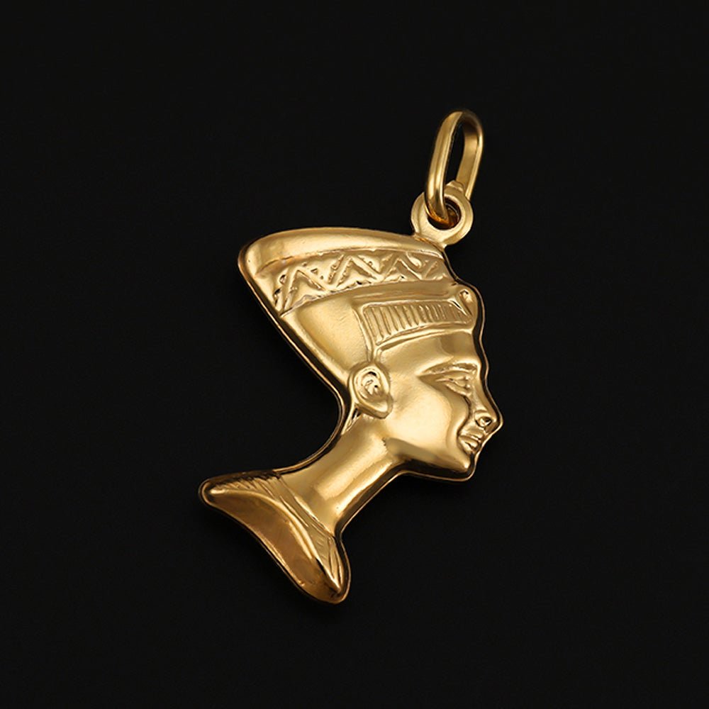 9ct Yellow Gold Small Nefertiti Pendant - FJewellery