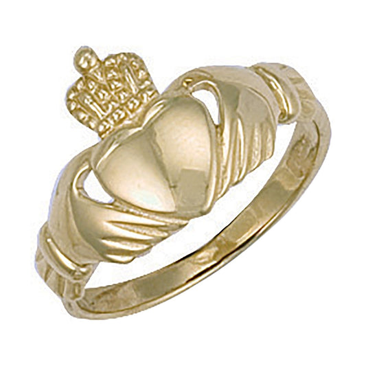 9ct Yellow Gold Small Size Claddagh Ring - FJewellery