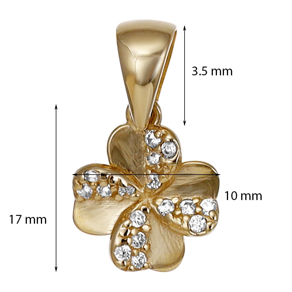 9ct yellow gold Solid Clover Pendants PD60-9-36-19 - FJewellery