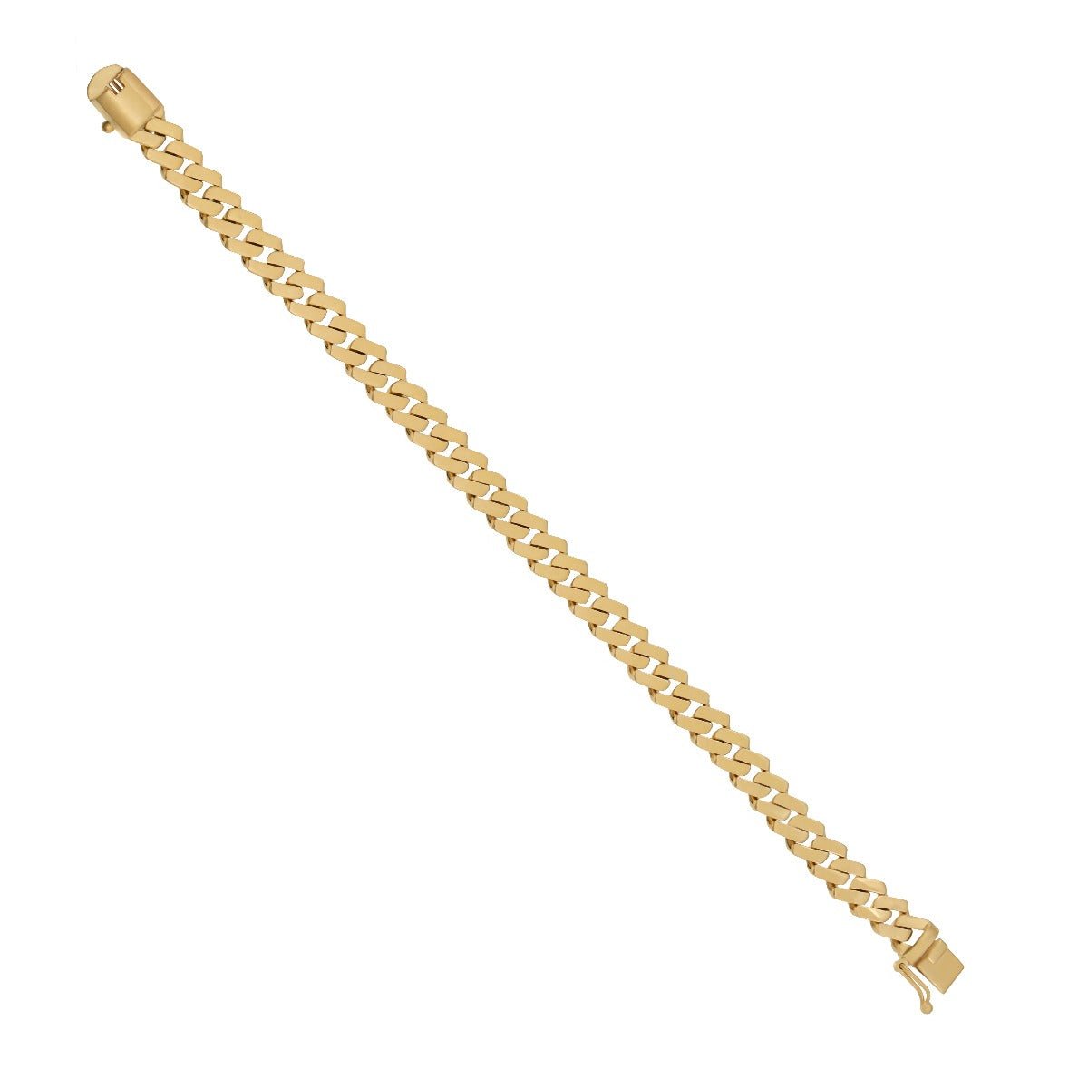 9ct Yellow Gold Square Curb Bracelet 8mm 1403000 B - FJewellery