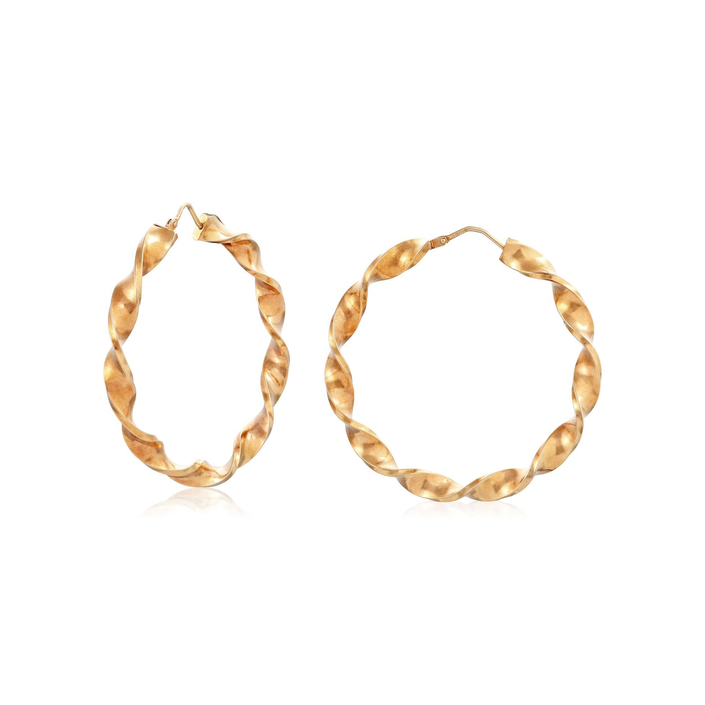 9ct yellow gold twisted hoop earrings 02033195 - FJewellery