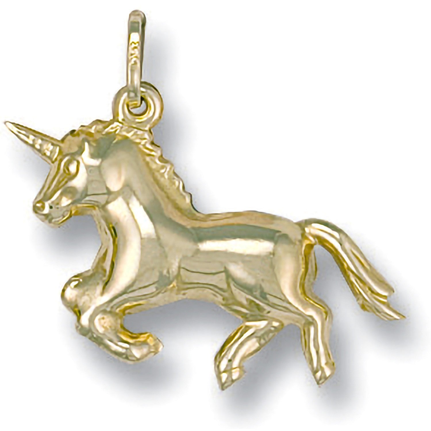 9ct Yellow Gold Unicorn Pendant - FJewellery