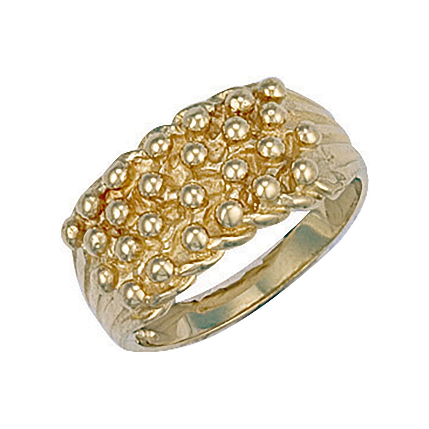 9ct Yellow Gold Woven Back 4 Row Keeper Ring 10.5mm - FJewellery