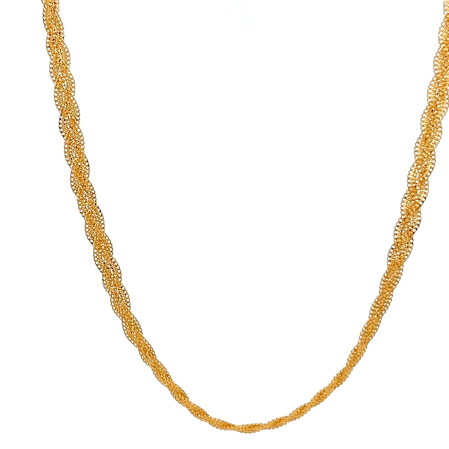 22ct Gold Twisted Rope Texture Necklace
