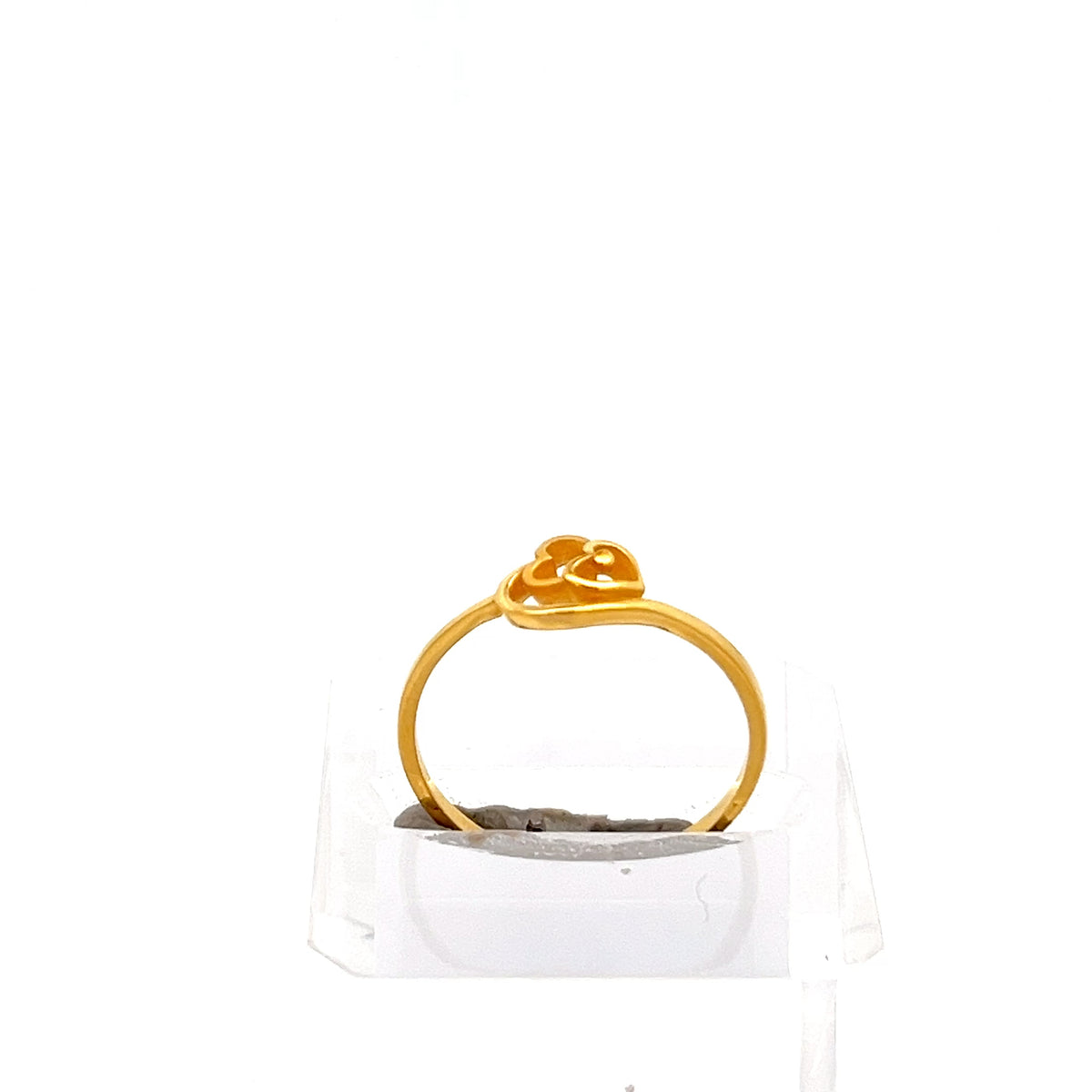 22ct Gold Raised Clear Stone Ring with Openwork Setting