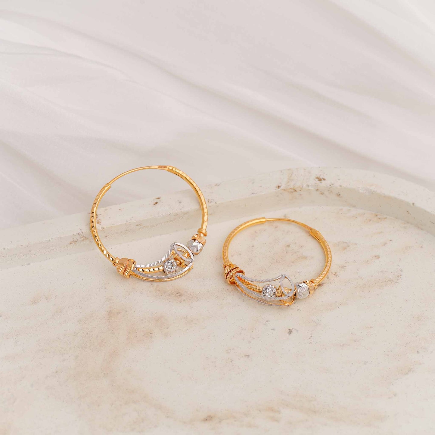 22ct Yellow Gold Hoop Earrings BF1224-ER12