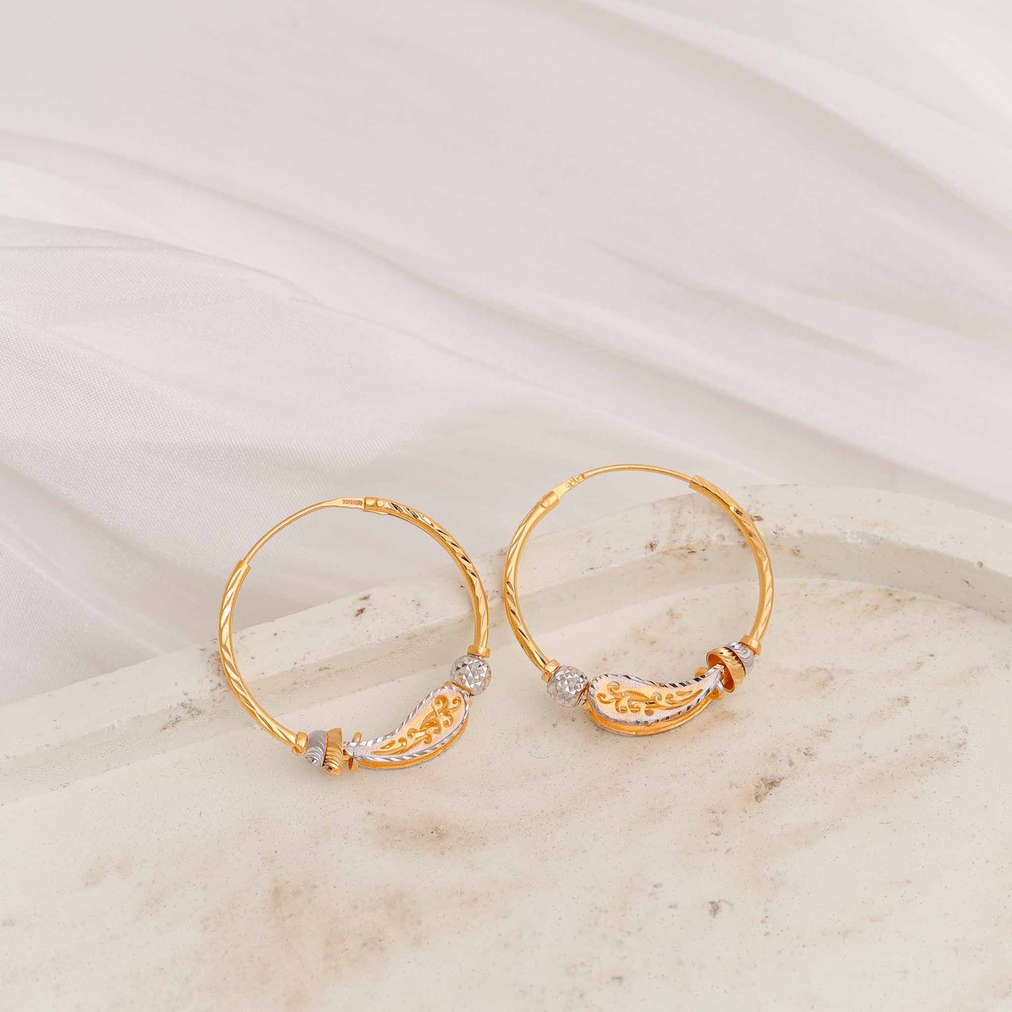 22ct Yellow Gold Hoop Earrings BF1224-ER13
