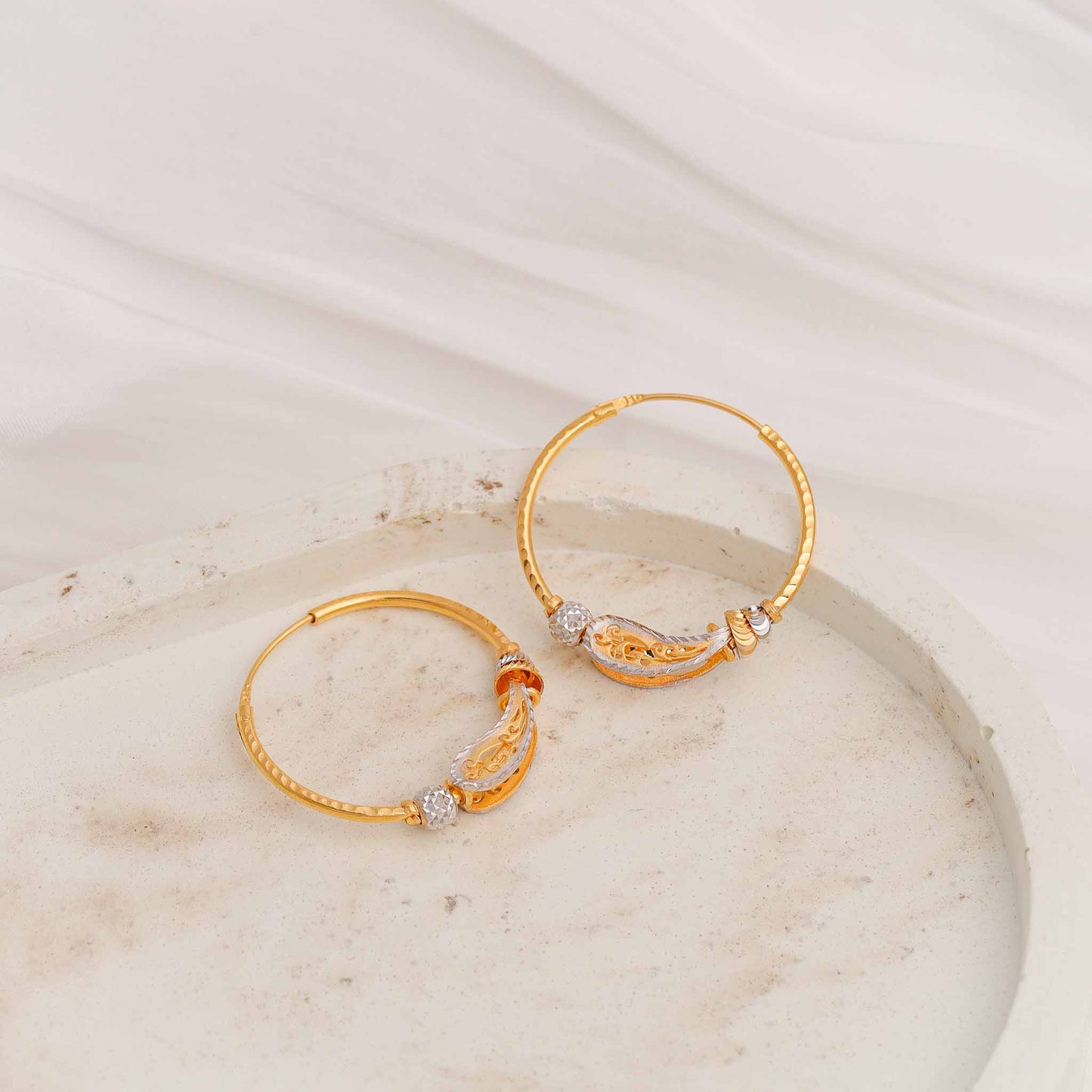 22ct Yellow Gold Hoop Earrings BF1224-ER14
