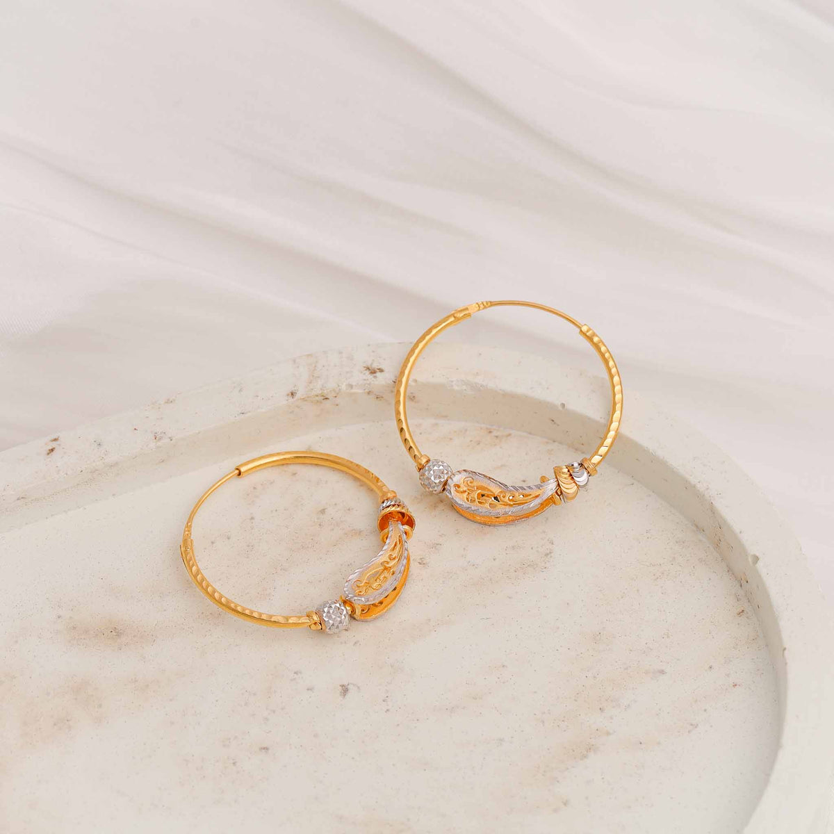 22ct Yellow Gold Hoop Earrings BF1224-ER14