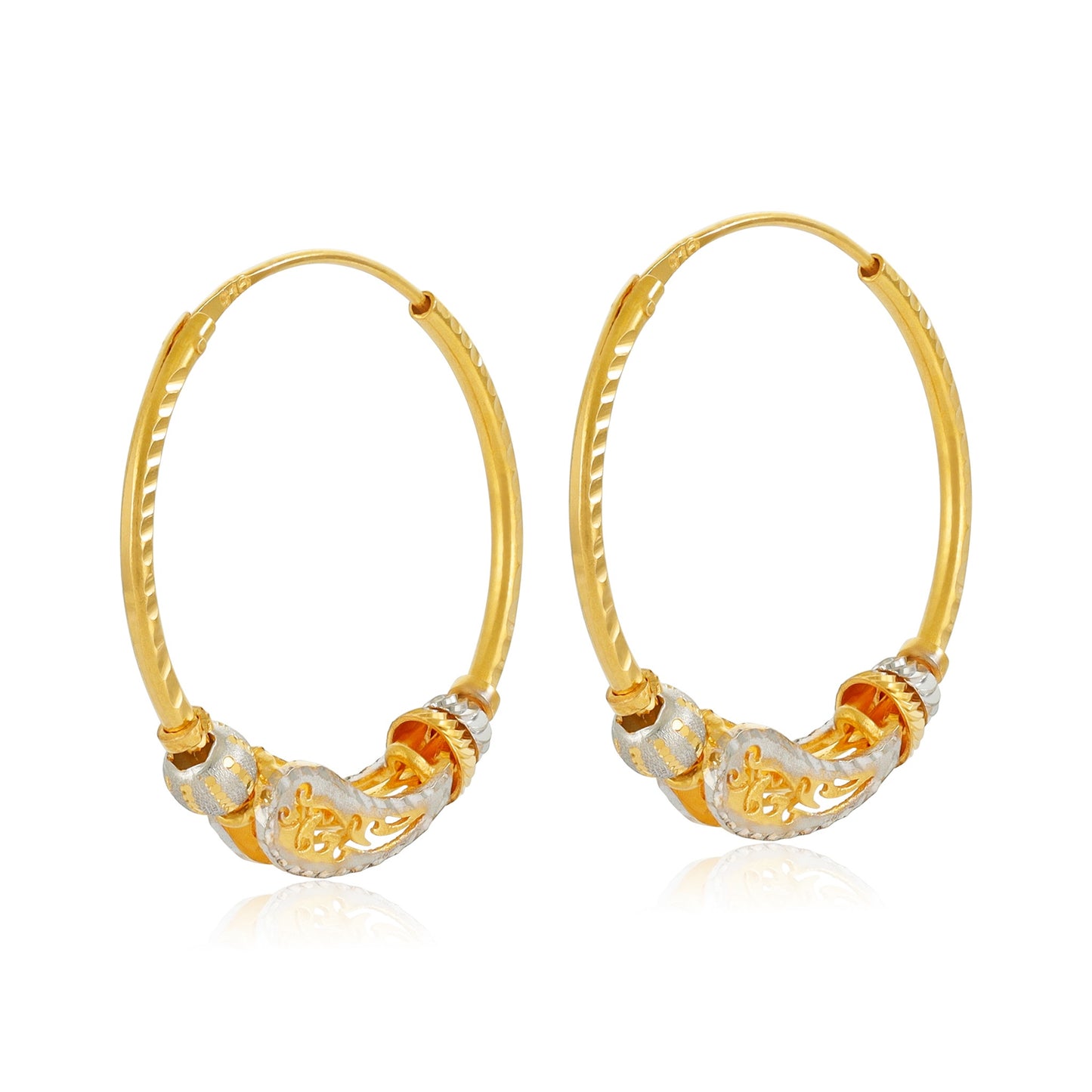 22ct Yellow Gold Hoop Earrings BF1224-ER15
