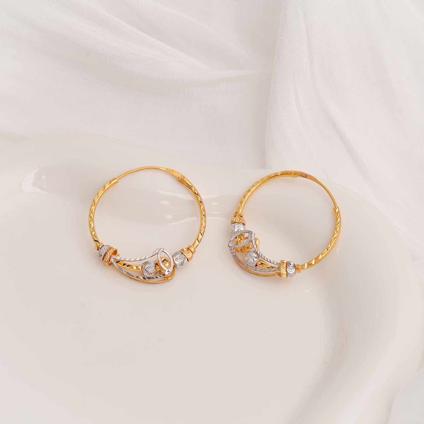 22ct Yellow Gold Hoop Earrings BF1224-ER17