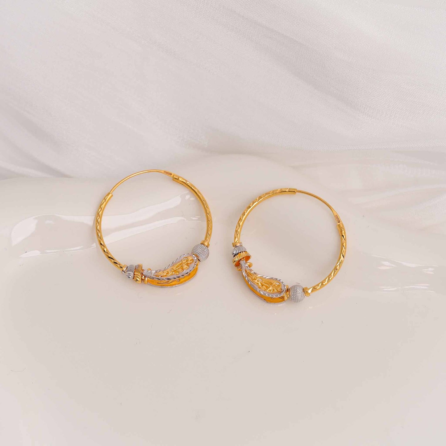 22ct Yellow Gold Hoop Earrings BF1224-ER22