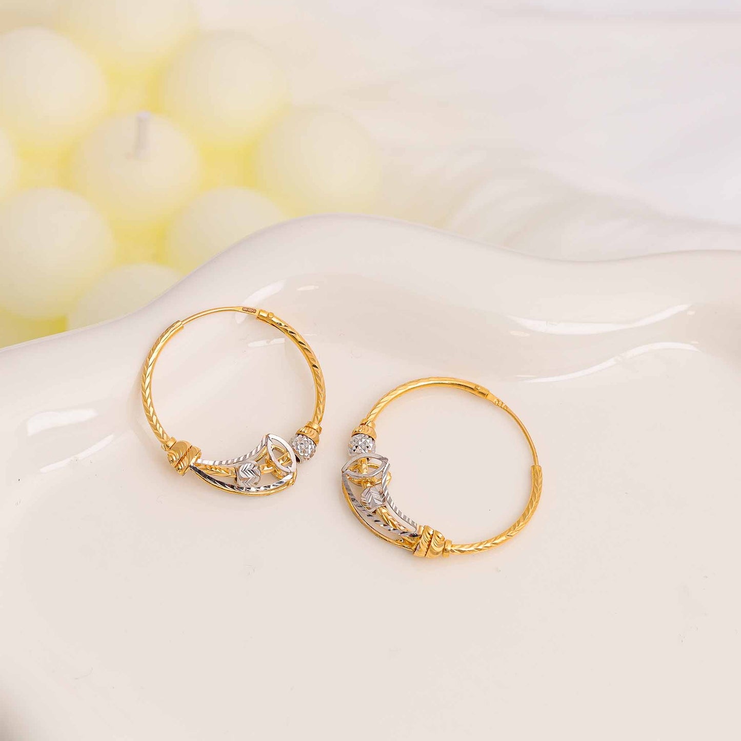 22ct Yellow Gold Hoop Earrings BF1224-ER26