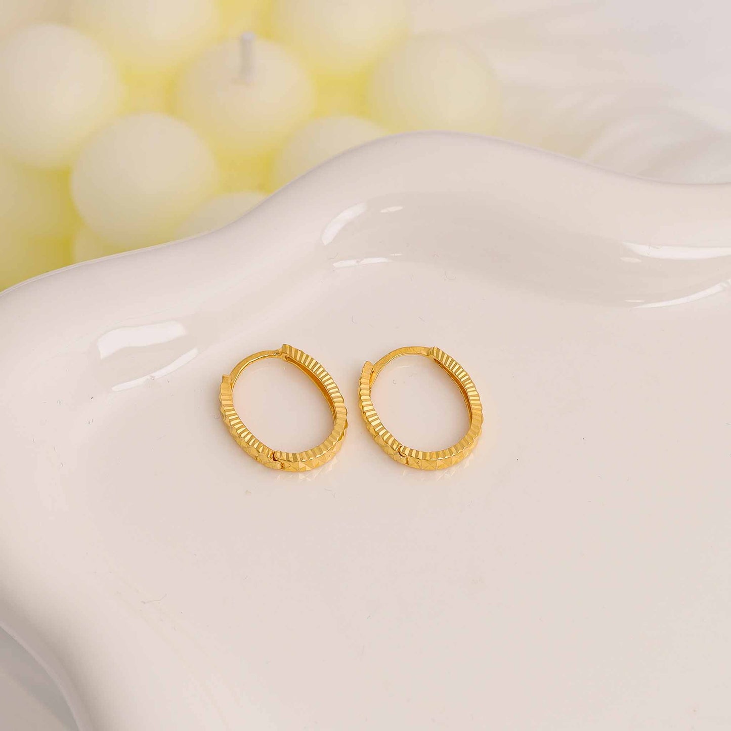 22ct Yellow Gold Hoop Earrings BF1224-ER29