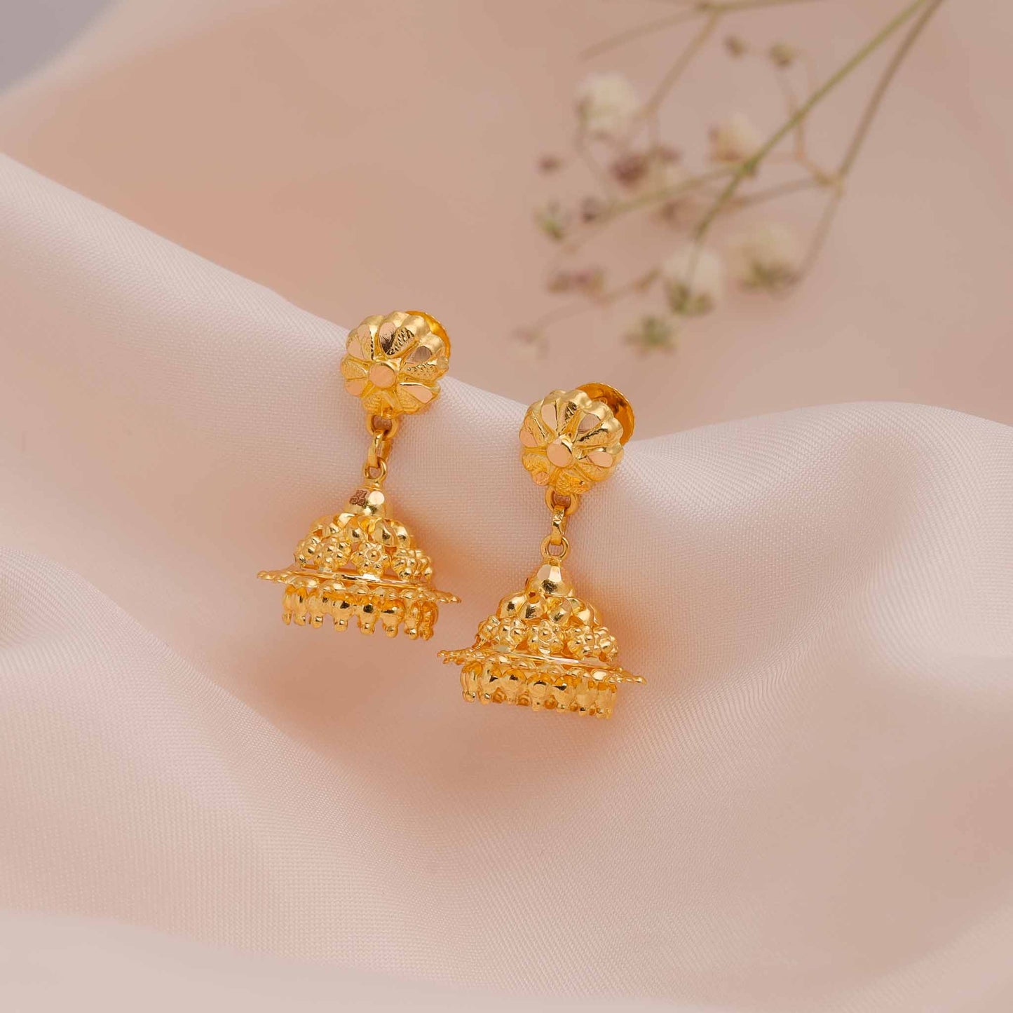 22ct Yellow Gold Jhumka Earrings BF1224-ER3