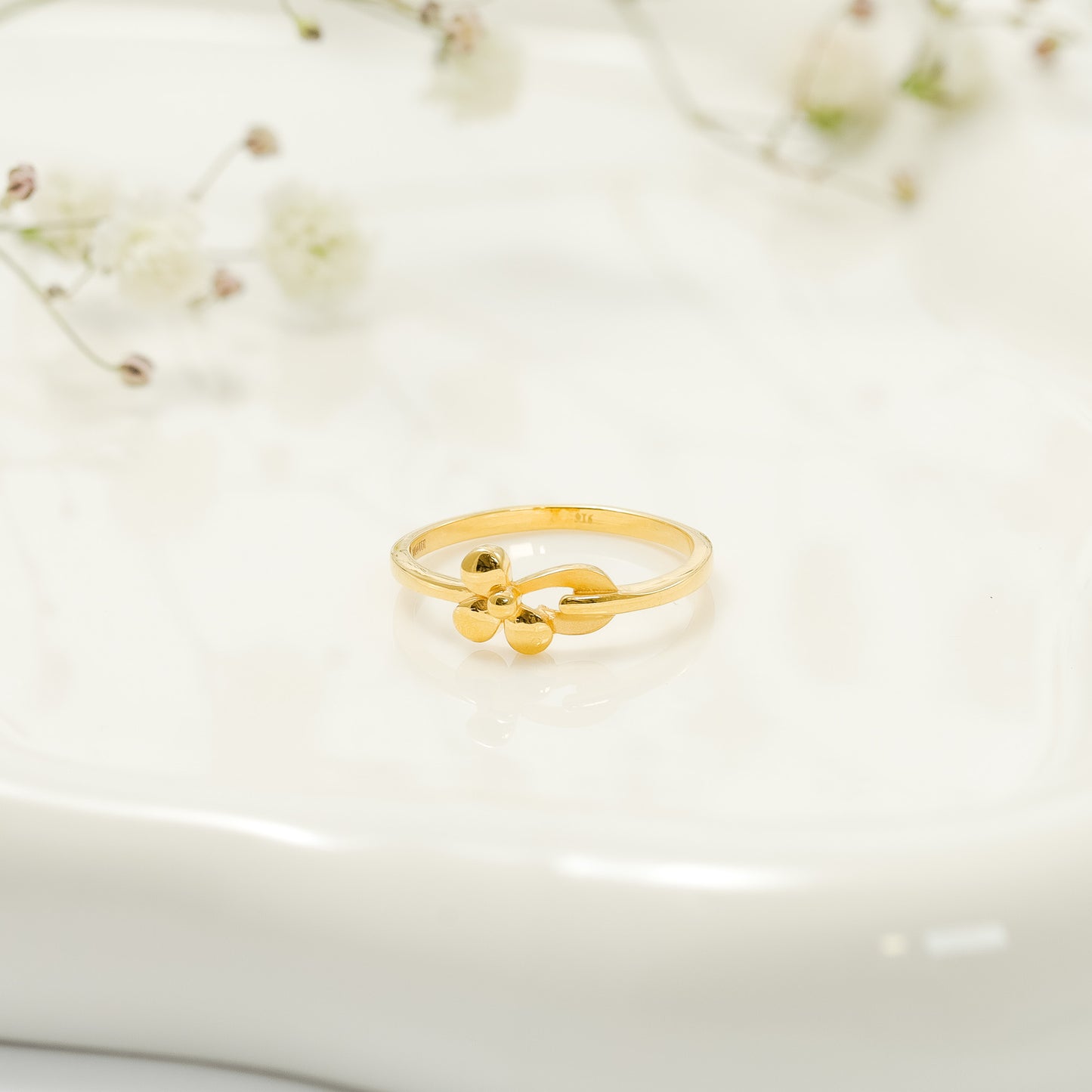 22ct Yellow Gold Unique Flower Design Ring BF1224-RN131