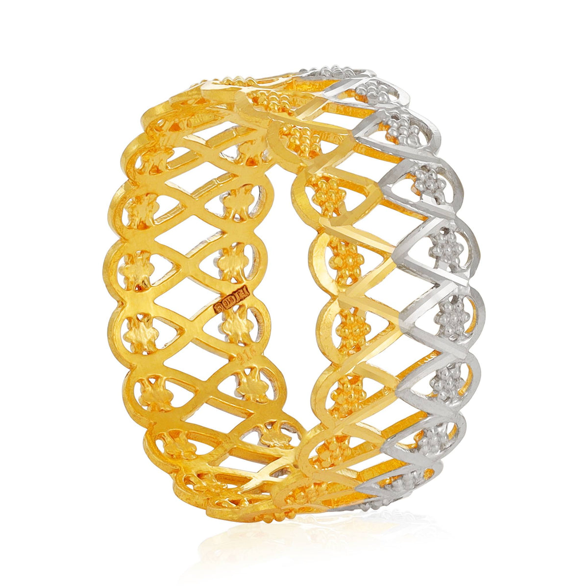 22ct Yellow Gold Tri Colour Unique Design Ring BF1224-RN32