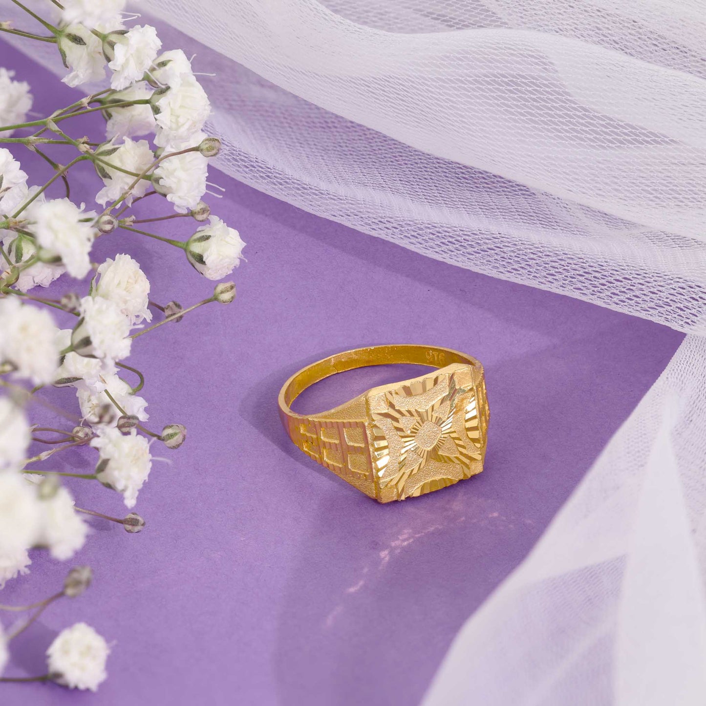 22ct Yellow Gold Unique Geometric Ring BF1224-RN47