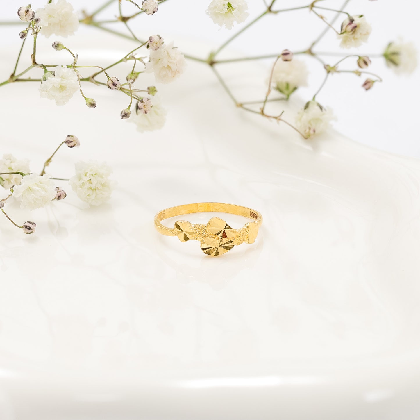22ct Yellow Gold Heart Unique Design Ring BF1224-RN68