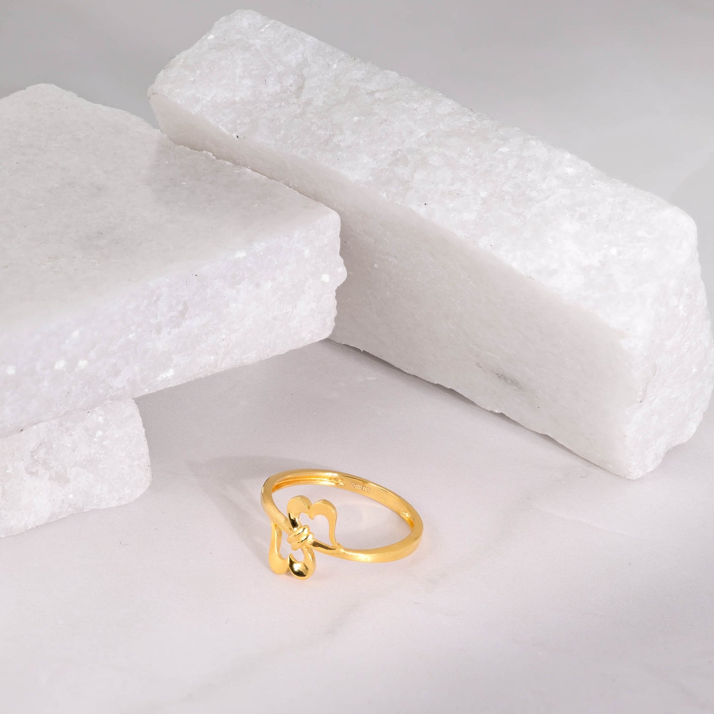 22ct Yellow Gold Double Joint Heart Ring BF1224-RN73