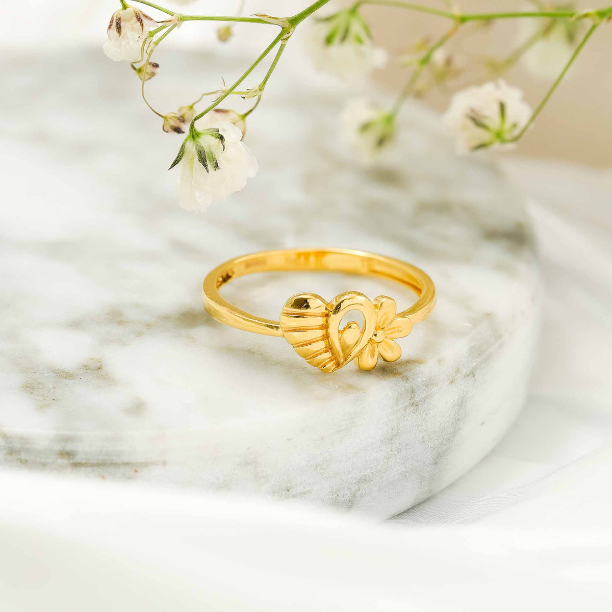 22ct Yellow Gold Small Unique Design Ring BF1224-RN91