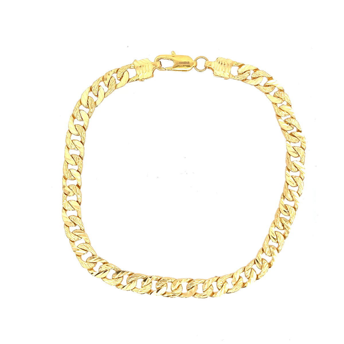 22ct Gold Textured Curb Link Bracelet