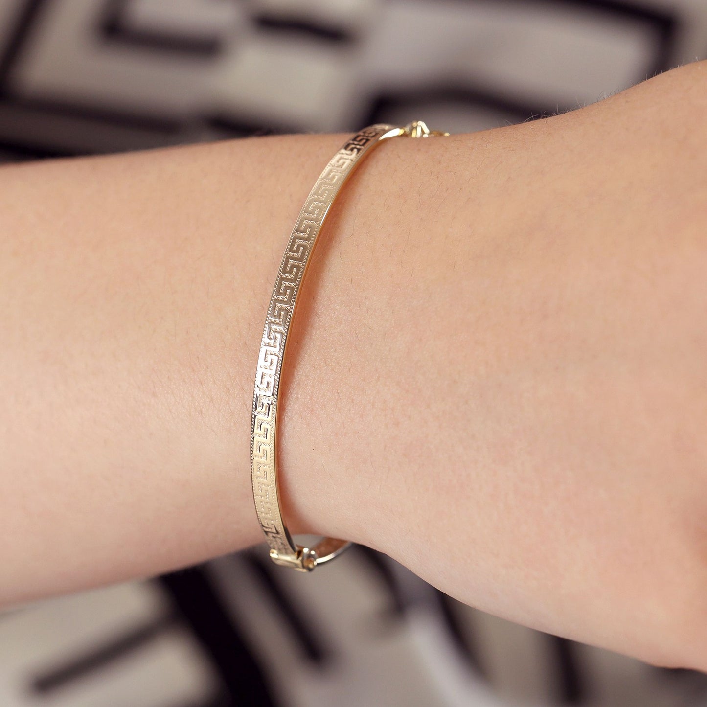 9ct Yellow Gold Greek Key Bangle