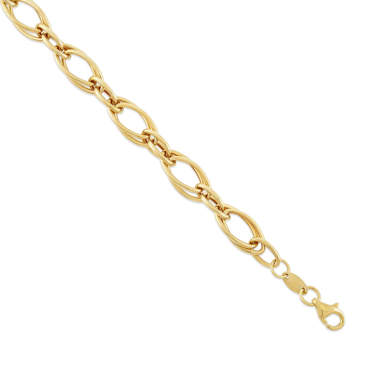 9ct Yellow Gold Prince Of Wales Chain Bracelet