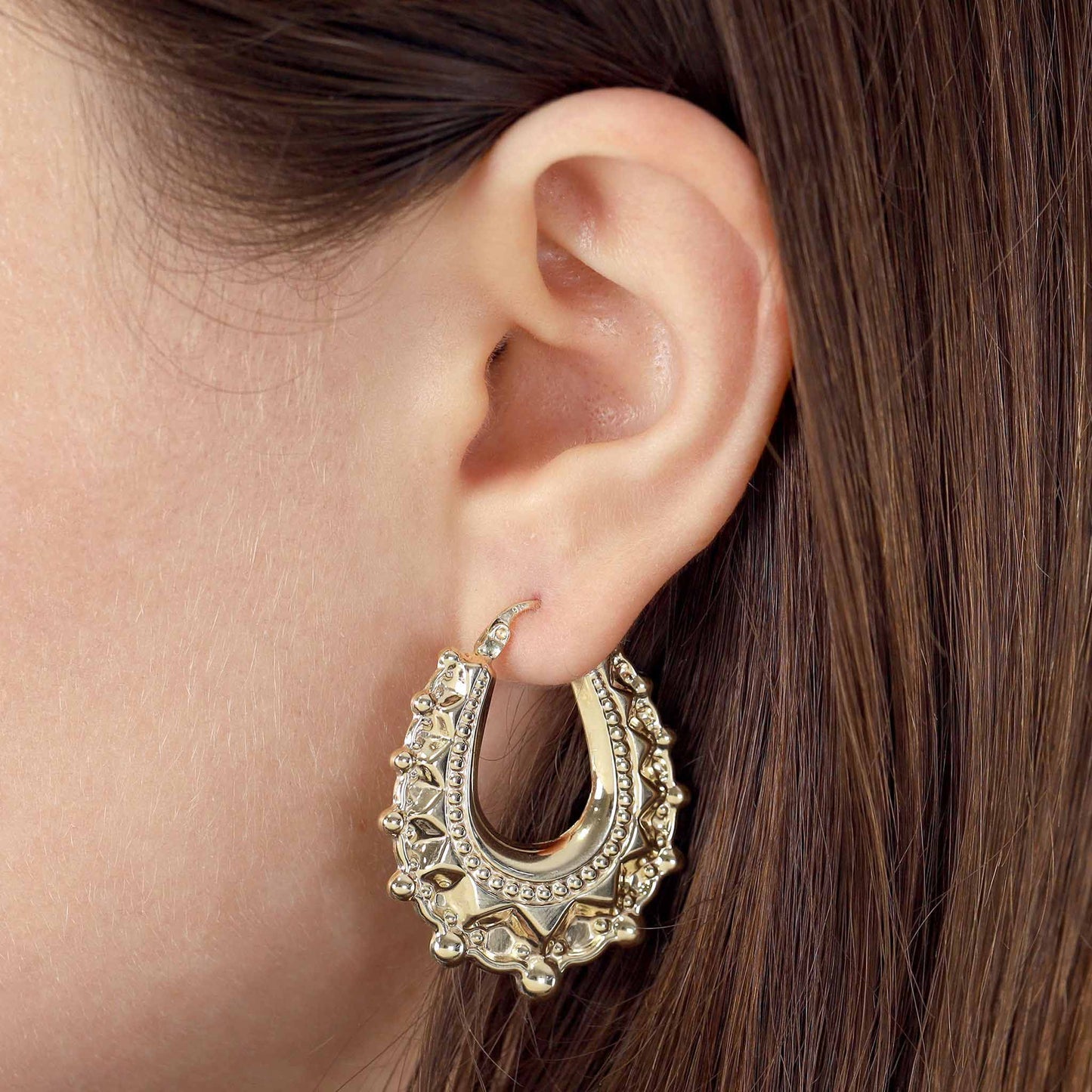 9ct Yellow Gold Creole Hoop Earrings