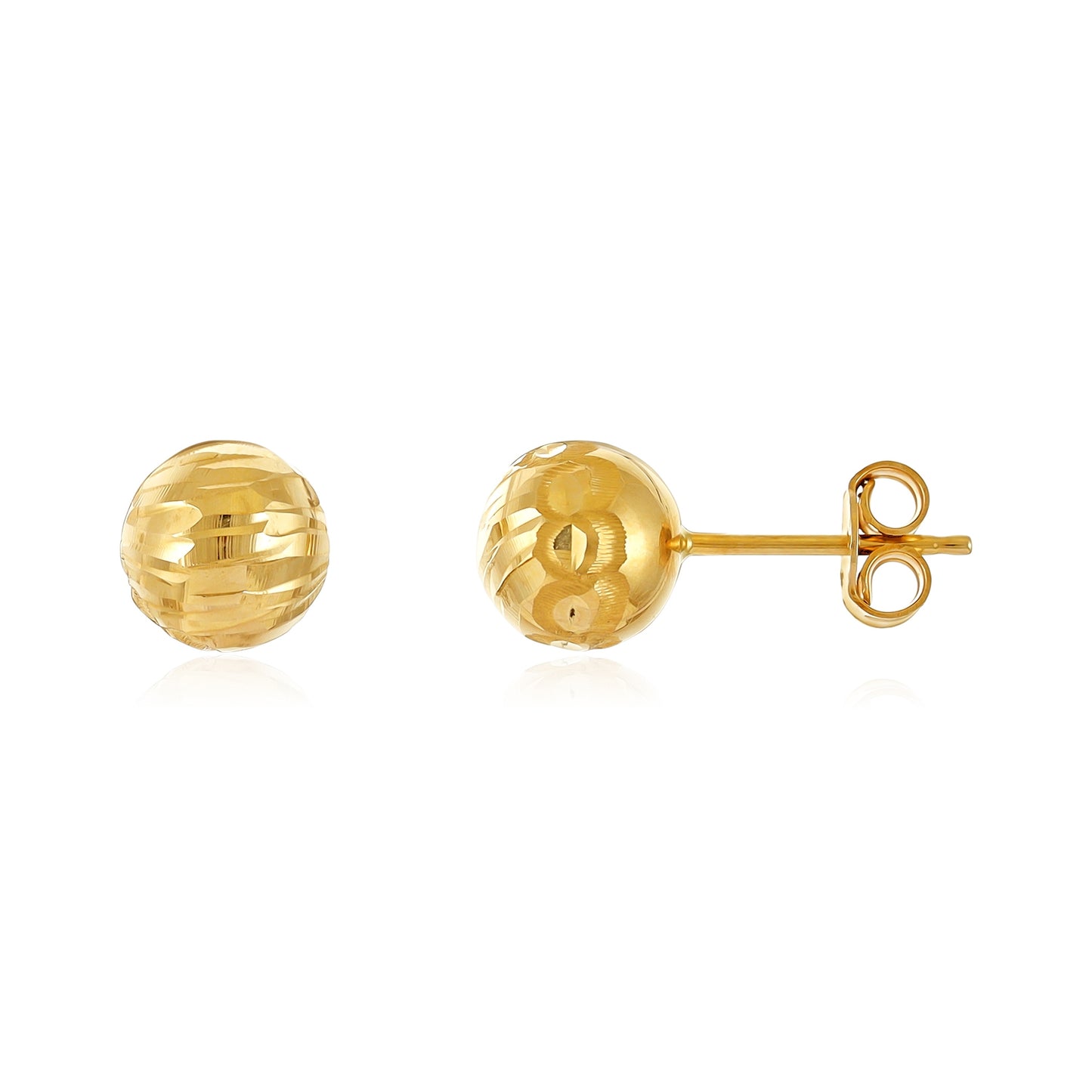 9ct Yellow Gold Small Ball Stud Earrings - 7.84mm