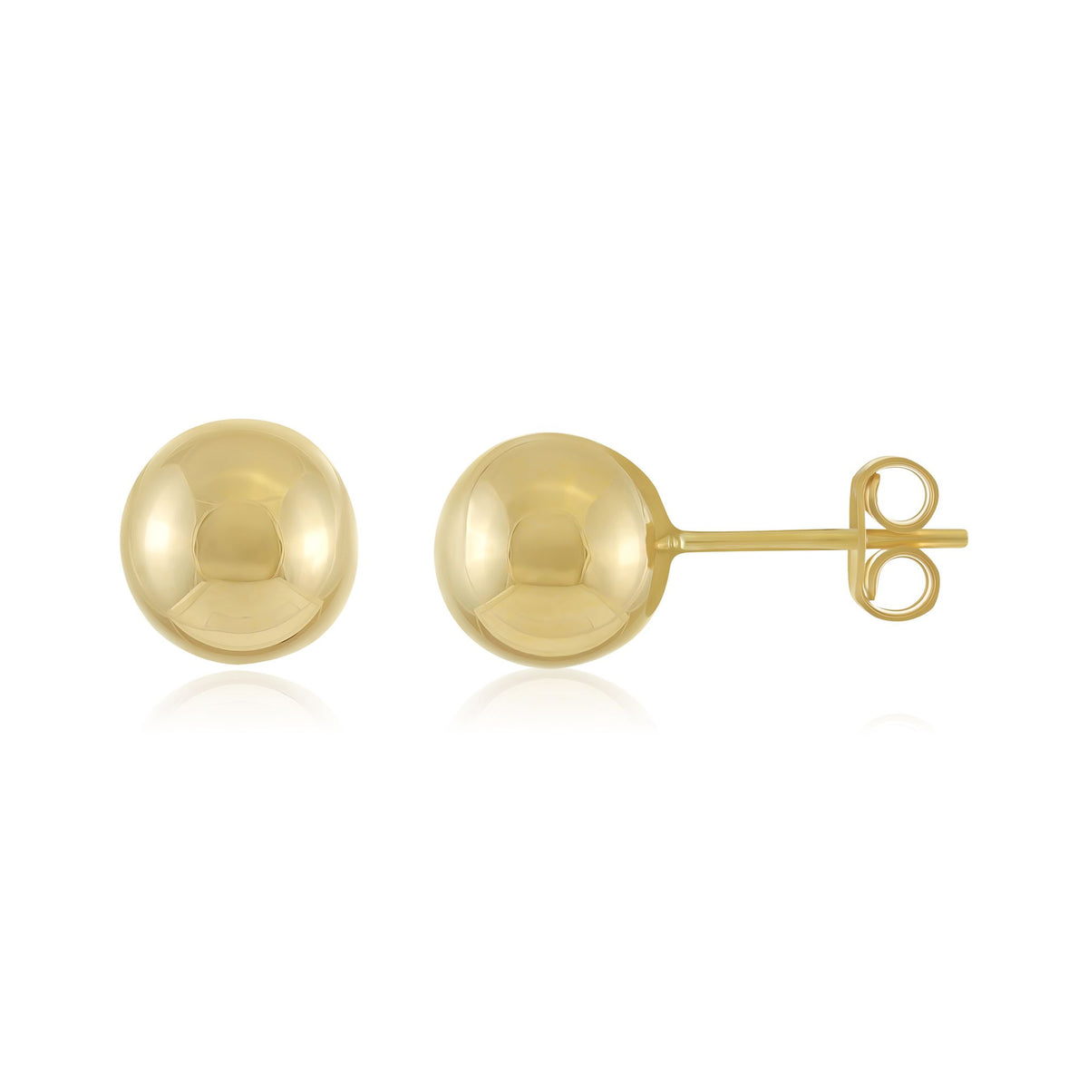 9ct Yellow Gold Ball Stud Earrings - 9mm