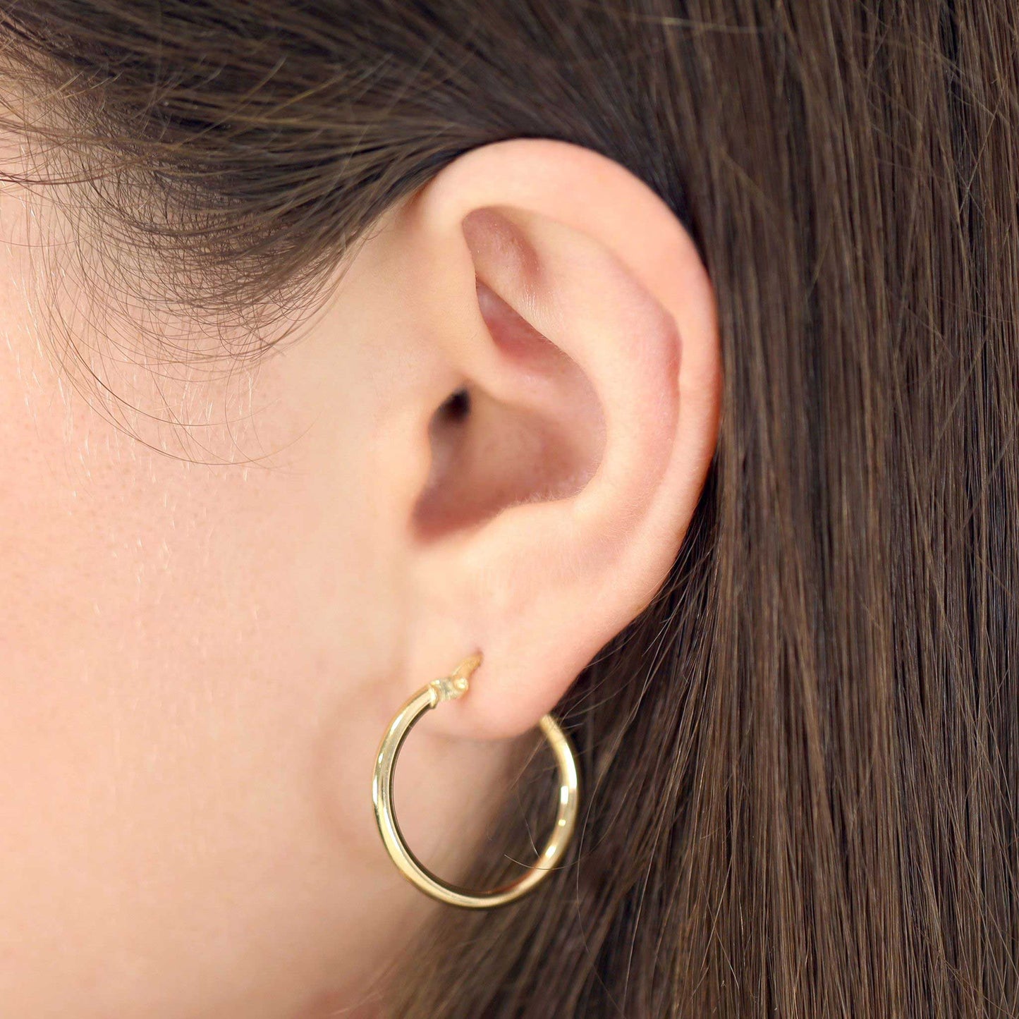 14ct Yellow Gold Classic Hoop Earrings