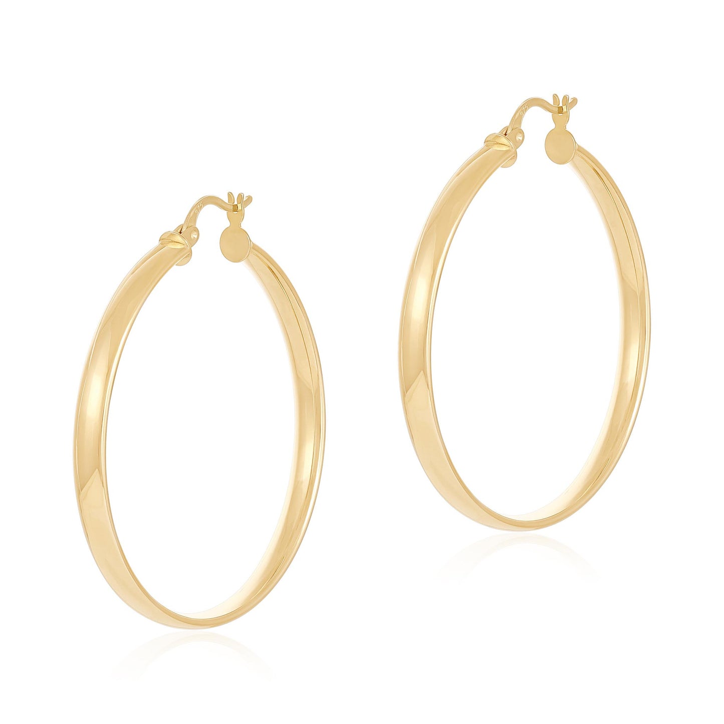 9ct Yellow Gold Hoop Earrings - 42mm