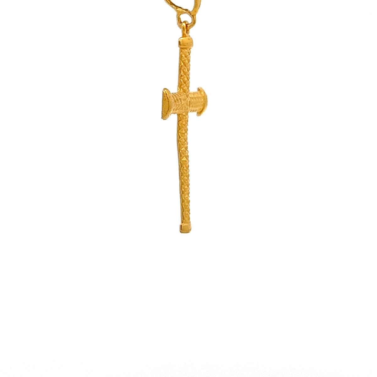 22ct Gold Cross Pendant with Textured Pattern