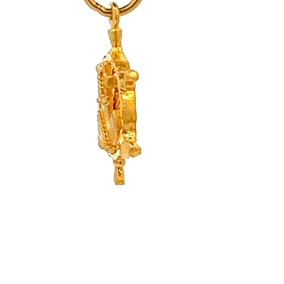 22ct Gold Nautical Ship’s Wheel and Anchor Pendant