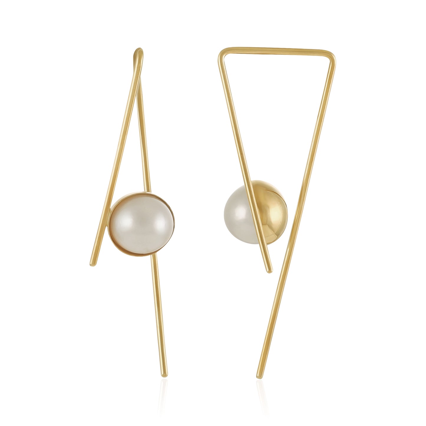 18ct solid gold Akoya pearl earrings 1.5g INO524-ER1