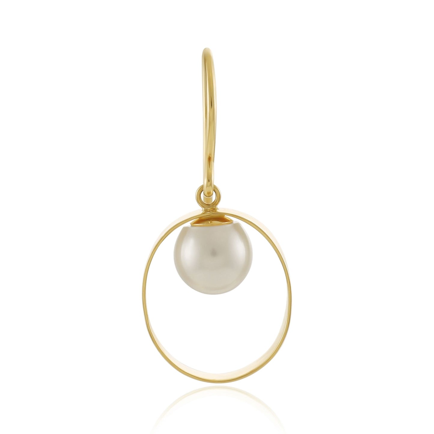 18ct solid gold Akoya pearl single earring 0.65g INO524-ER6