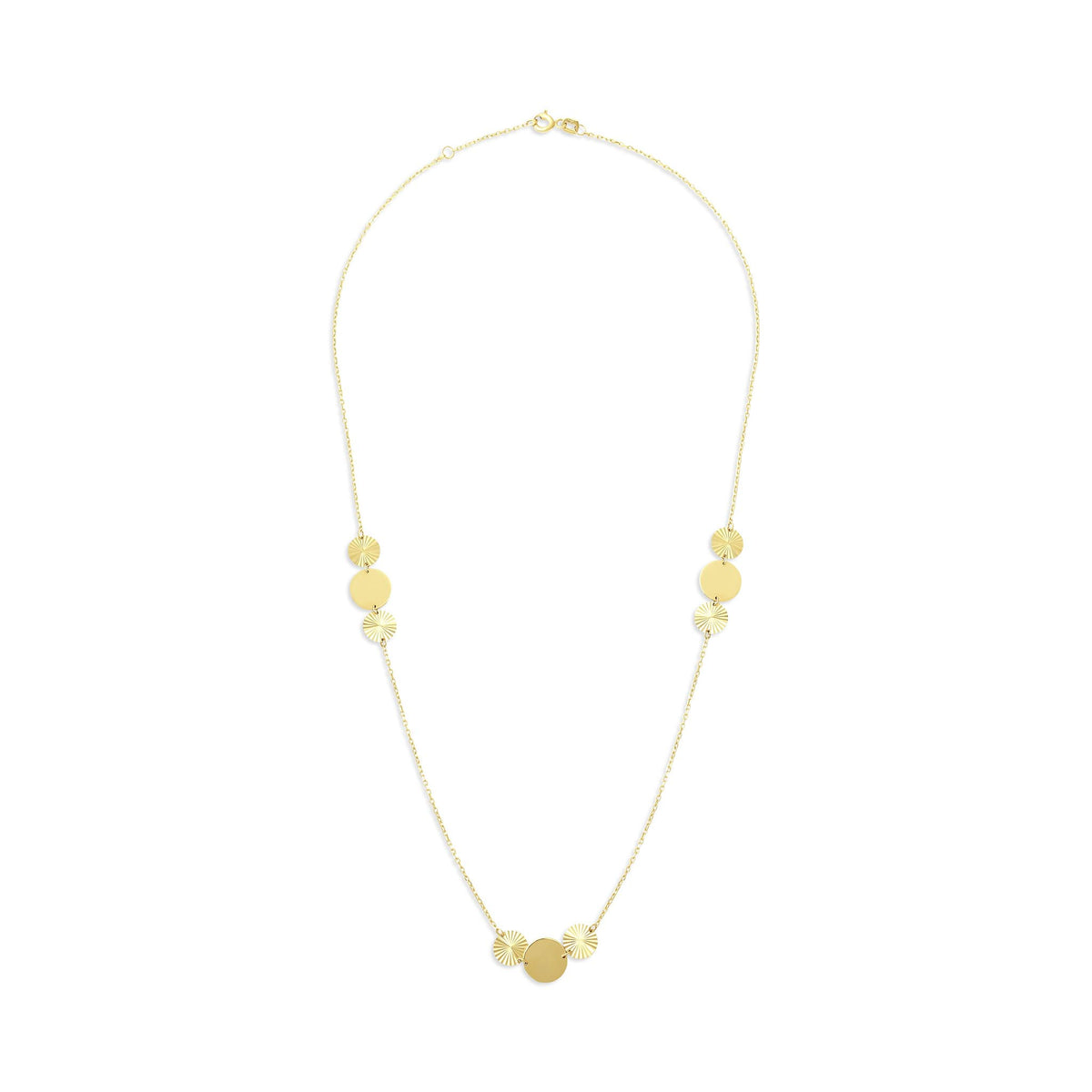 14ct Yellow Gold Circle Detail Necklace