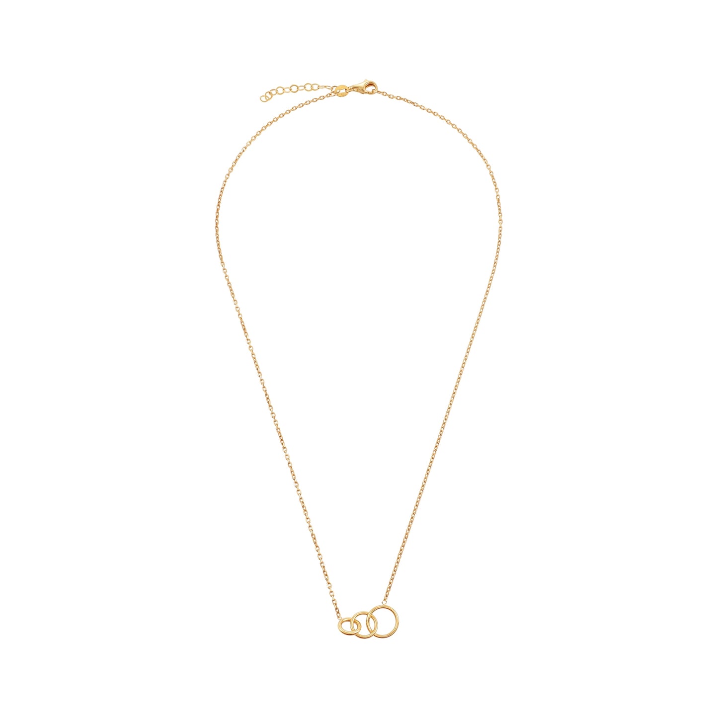 9ct Yellow Gold Triple Hoop Necklace