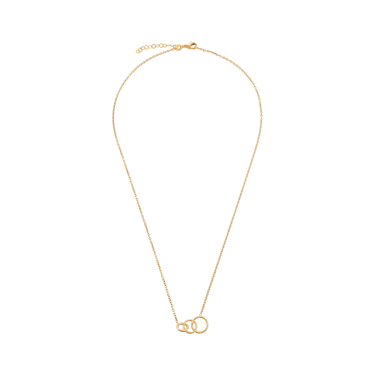 9ct Yellow Gold Triple Hoop Necklace
