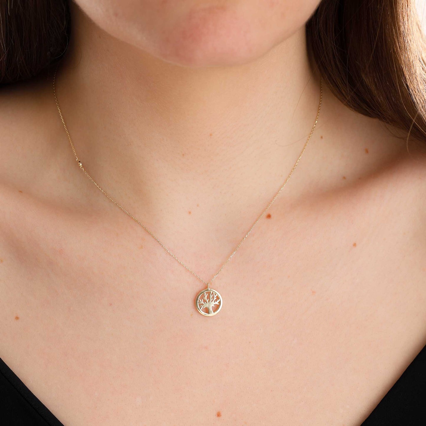 9ct Yellow Gold Tree Of Life Pendant Necklace