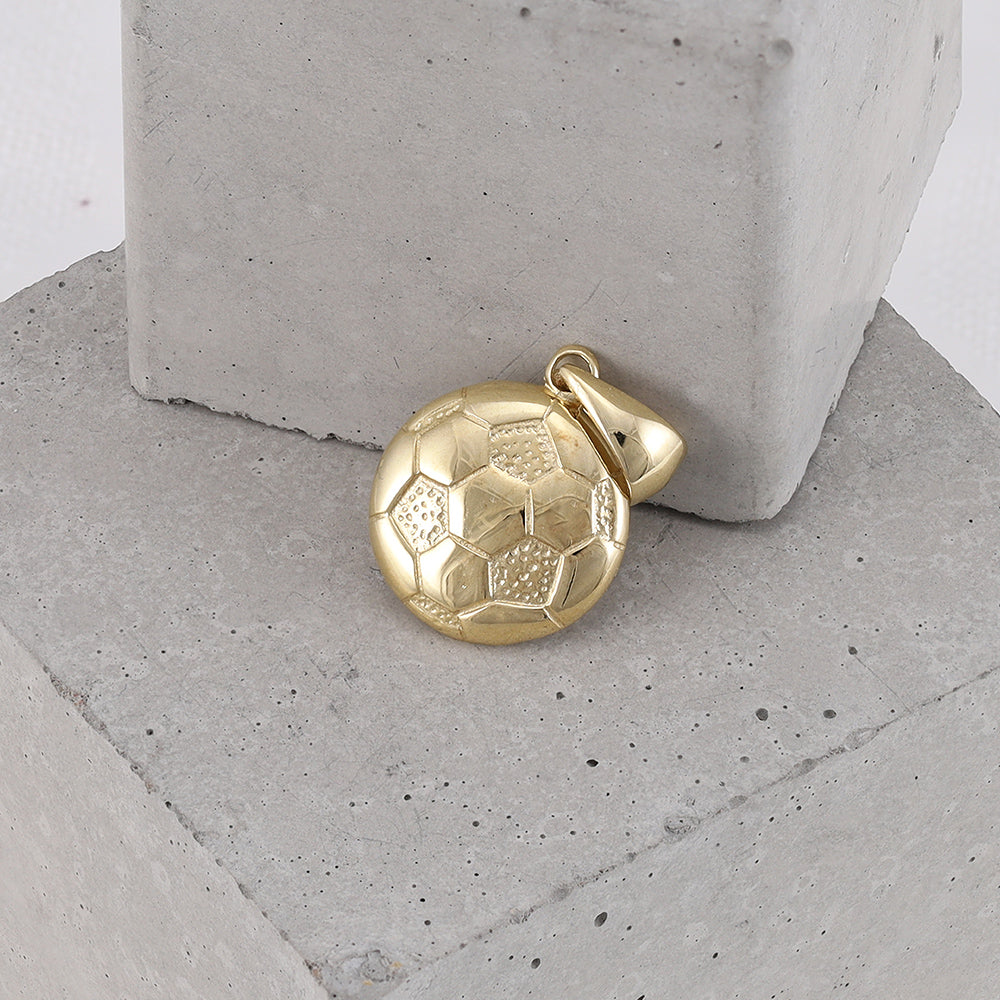 9ct Solid Yellow Gold Football Drop Pendants PD60-9-40-15