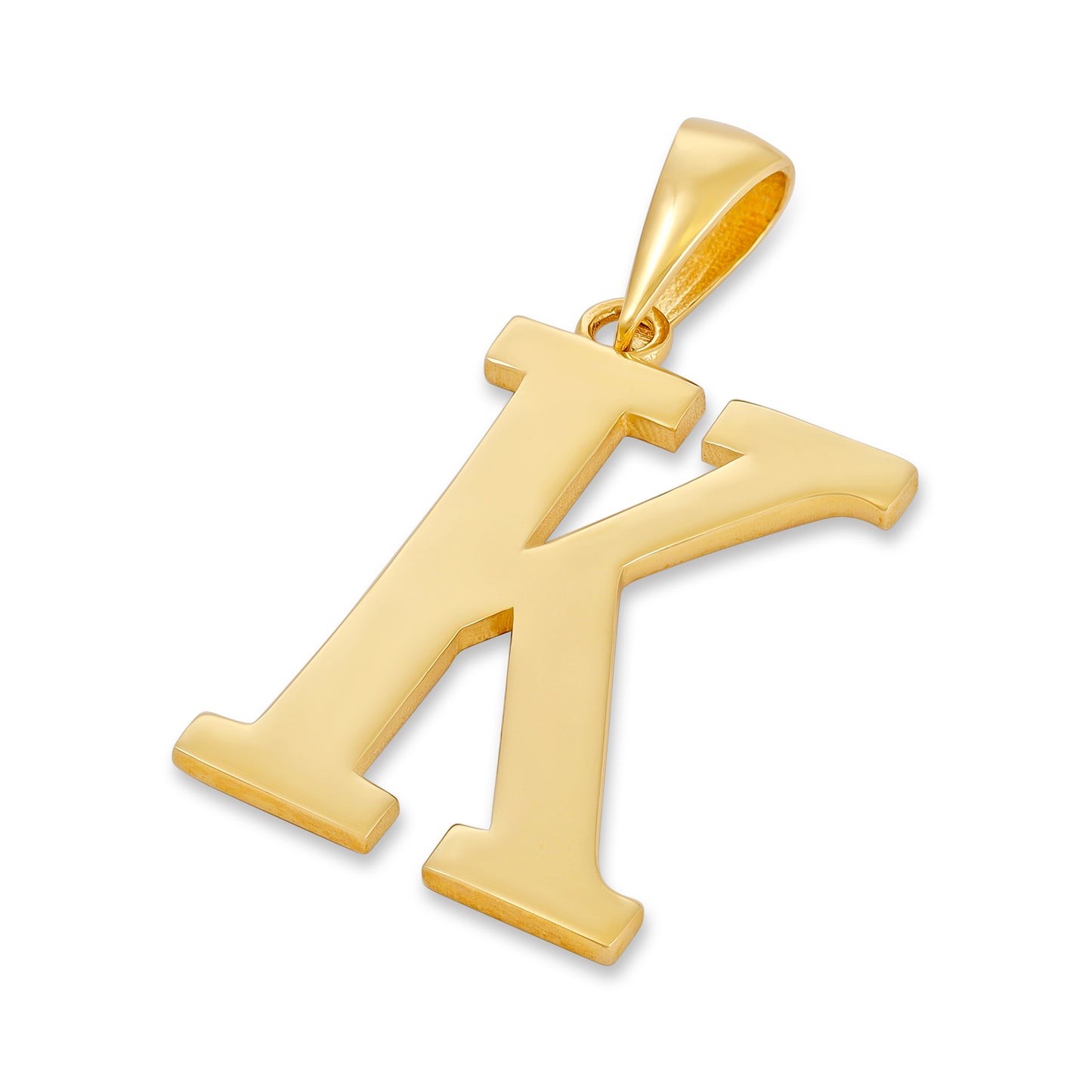 9ct Solid Gold Initial Pendant Letter K - 32mm PD60001-9Y-K