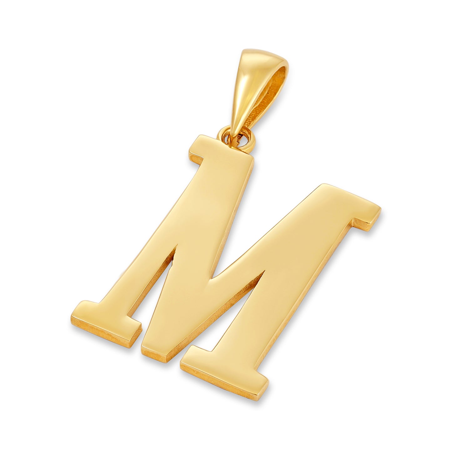 9ct Solid Gold Initial Pendant Letter M - 32mm PD60001-9Y-M